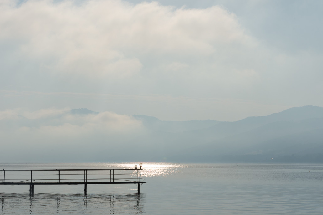 Misty morning on the Danube near Eşelniţa, Romania