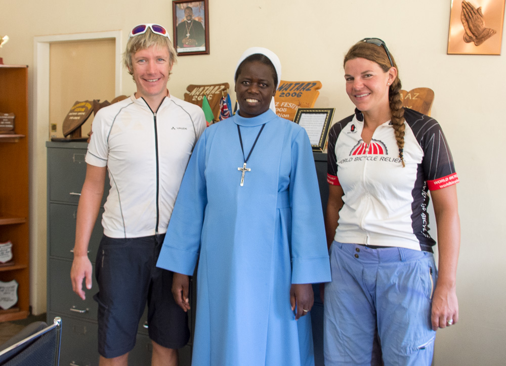 Meeting the head teacher at Lwitikila Girls School, Sr Clementina