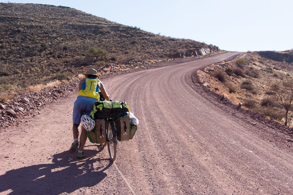 Some of the hills have been just too steep to cycle...especially for Emily and her broken gears!
